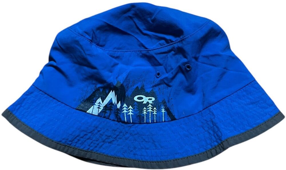 Ocean Pacific Boys Blue Bucket Hat Mountain Scene Size Large L 6-12Y